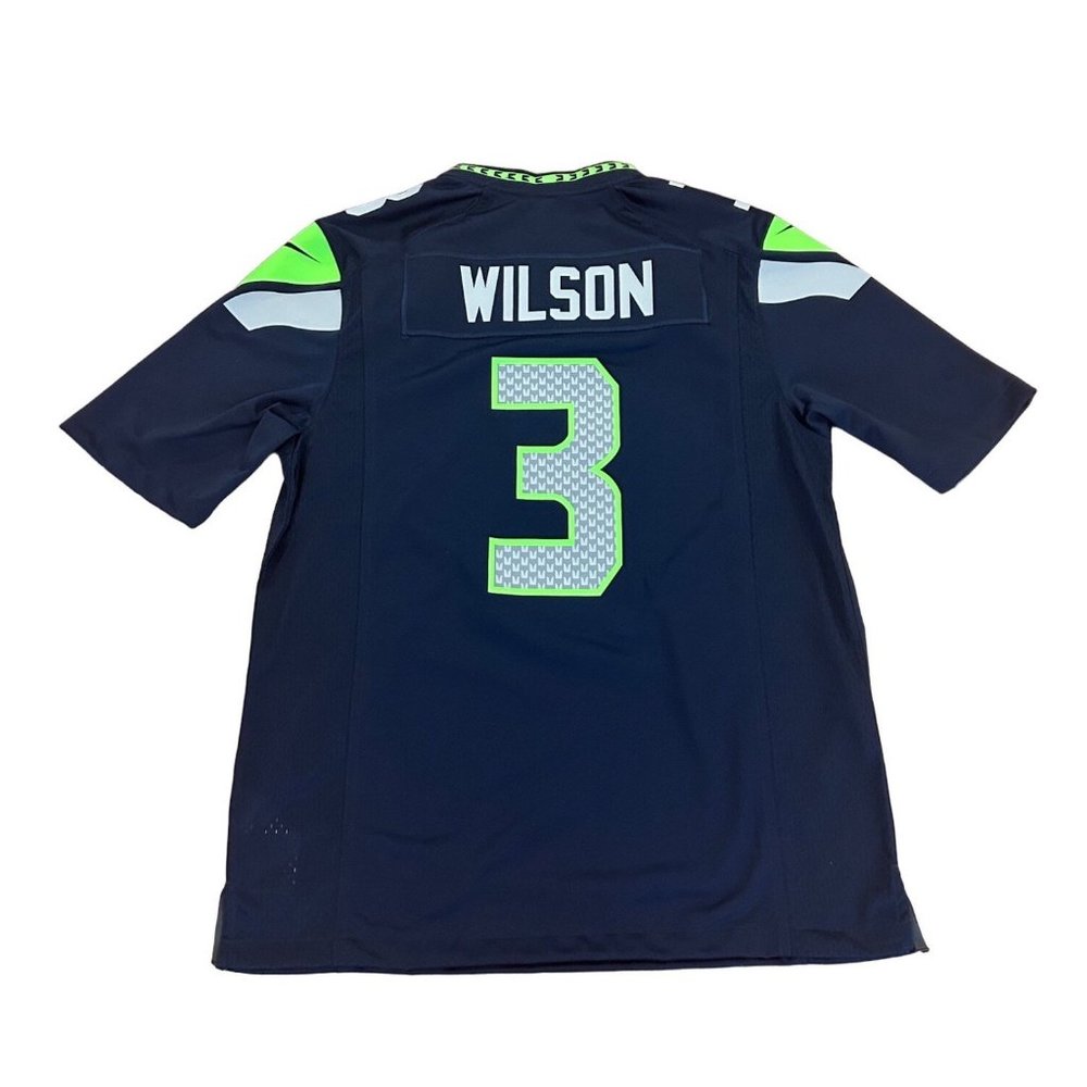 Nike Men’s Seattle Seahawks #3 Navy and Neon Green Jersey NWT - Picture 2 of 9
